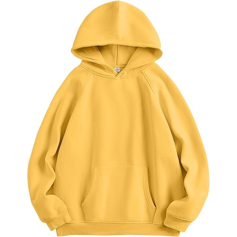 Women Yellow Hoodies Oversized Fleece Long Sleeve Comfy Casual Sweatshirts